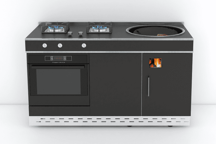 Dual fuel wood and gas cookstove with oven