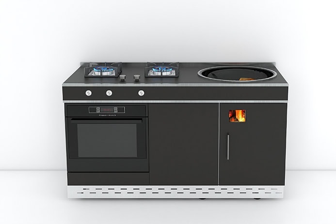 Benefits of hybrid wood-gas stove and air-cooled range hood
